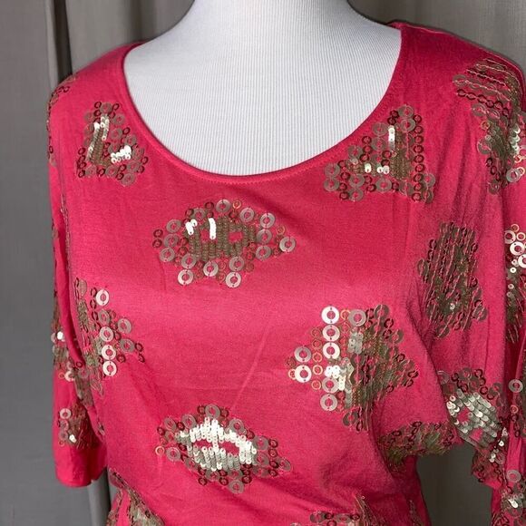 Cremieux Elbow Sleeve Embellished Tee Sz XS NWT!! - Picture 2 of 6